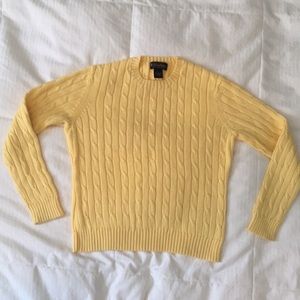 NWOT Brooks Brothers Yellow Cotton Sweater. Size L